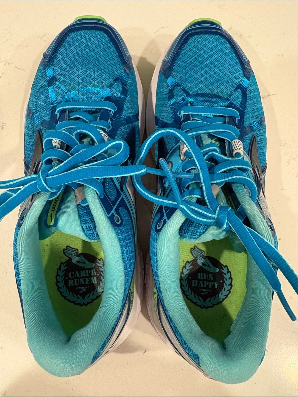 Brooks Ravenna 7 Running Shoes - Teal with Lime and White Accents Size 6